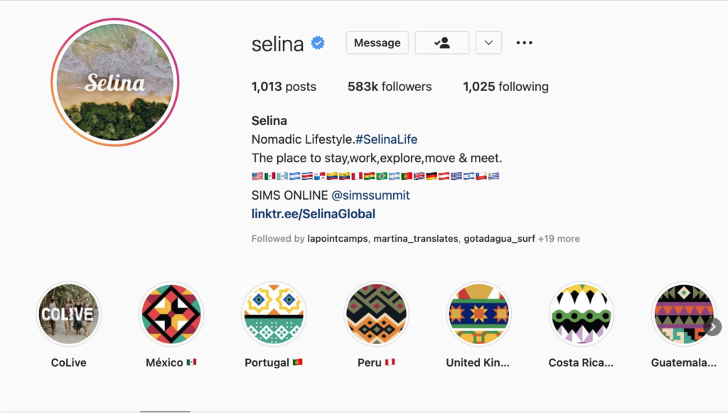 Social media for surf camp Selina
